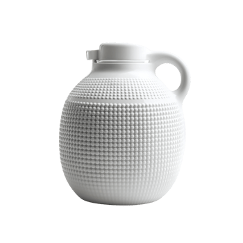 White Plastic Pitcher with Embossed Dot Texture png
