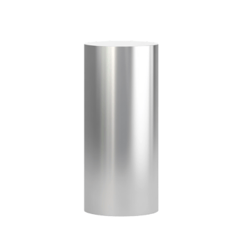 A metallic silver cylinder stands on a plain background png
