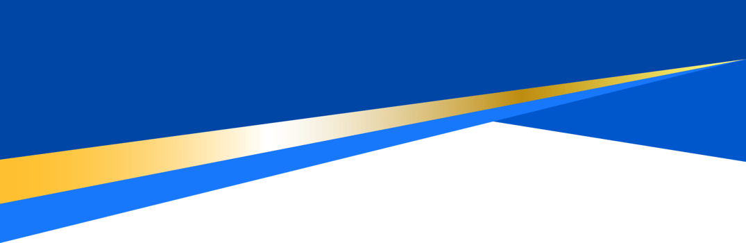 Border shape for banner design. Blue header section with golden line. Abstract bottom for web page. Curved divider template. Horizontal separator. png