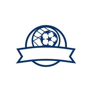 A soccer ball with ribbon and ribbon on it vector