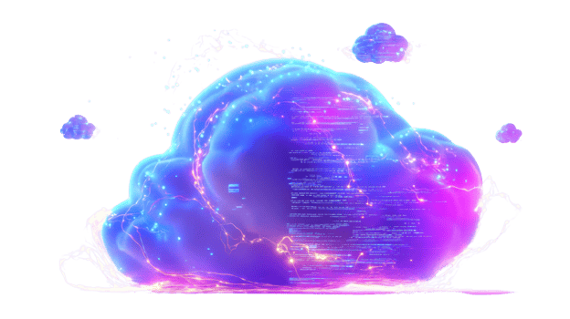 Digital Cloud Computing Abstract Visualization png