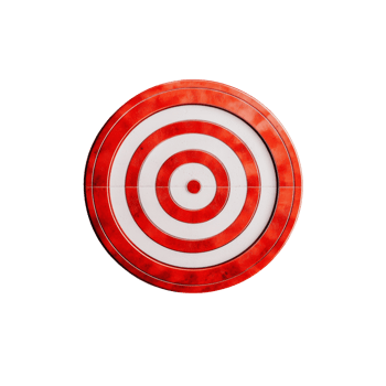 Red and white circular target graphic design png