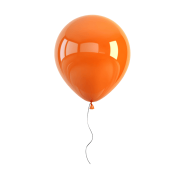 A Single Orange Balloon Floating Against A Black Background png
