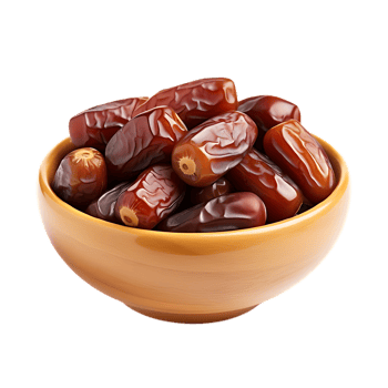A bowl of dates isolated on transparent background png
