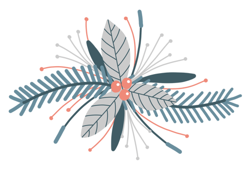 Christmas Florals Bouquet - Winter Botanicals - Flower Arrangement - Seasonal Plants - Holiday Decorations - Flowers png
