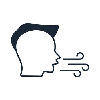 blow icon flat vector
