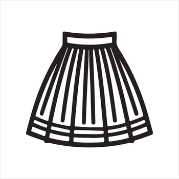 Simple Linear Dress Icon Monochrome Skirt silhouette white background vector