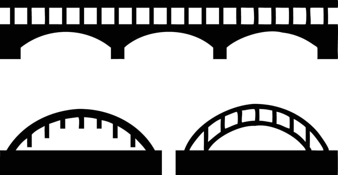 Historic Set of Bridges Silhouette for Timeless Appeal vector