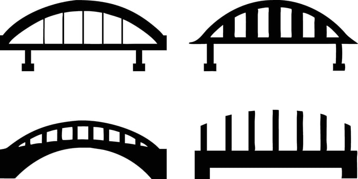 Minimalist Set of Bridges Silhouette for Stylish Designs vector