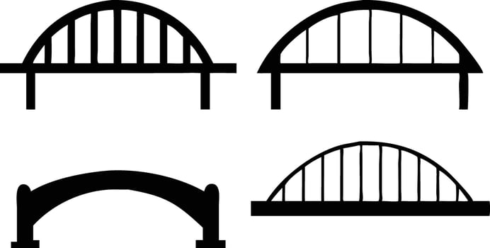 Modern Set of Bridges Silhouette for Architectural Art vector