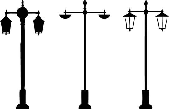 Ornate Vintage Street Lamps for Outdoor Illumination vector