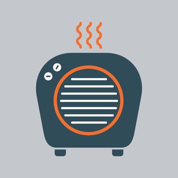 simple thermal heater icon isolated on white background vector