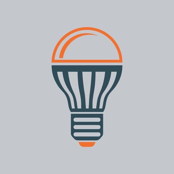 blue light bulb icon sign on white background vector