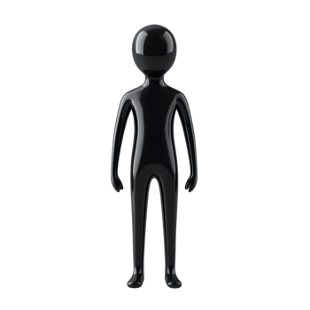A Shiny Black Figure Stands Against A Dark Background png