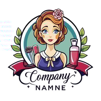 beauty salon logo design white background vector
