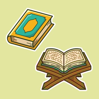 islamic theme arts holy book quran vector