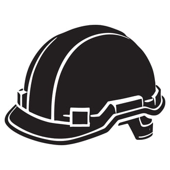 Construction Helmet Silhouette Art vector