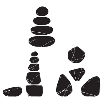 Stacking Stones Silhouette Illustration A Collection of Balanced Rock Formations vector