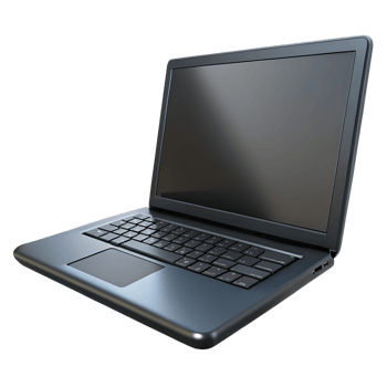 Black laptop electronic device 3d illustration isolated on the transparent background png