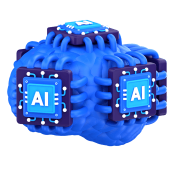 3d illustration AI Brain png