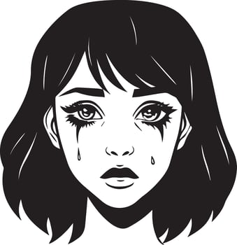 Girl Crying Design Silhouette vector