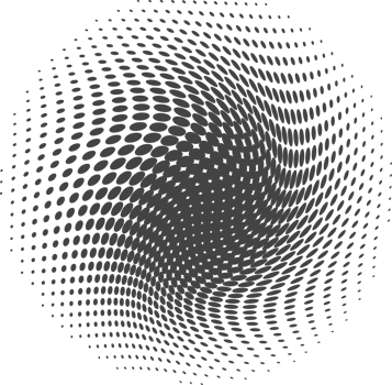 Dotted round shape. Abstract halftone element. Geometric circular wavy spotted circle. png