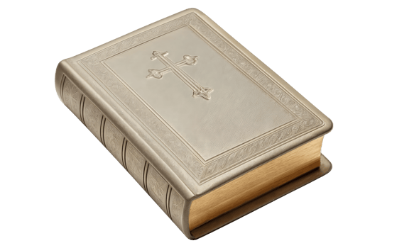A bible that features a cross symbol prominently on the cover png