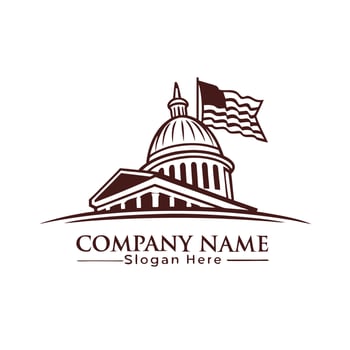 the us capitol building logo design vector