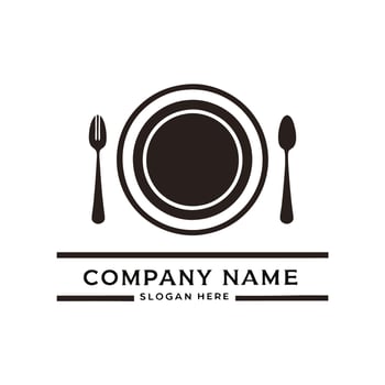plate and fork logo design template white background vector