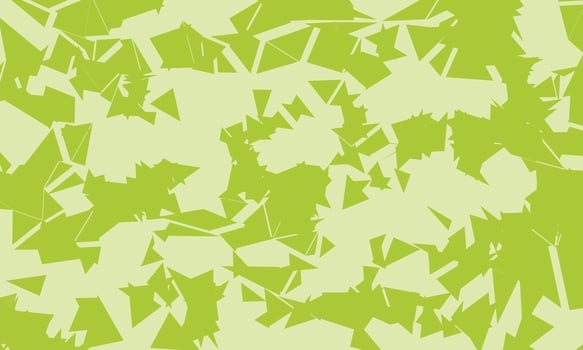 Abstract irregular polygon pattern background in olive green color. Chaotic and stacked triangle design vector