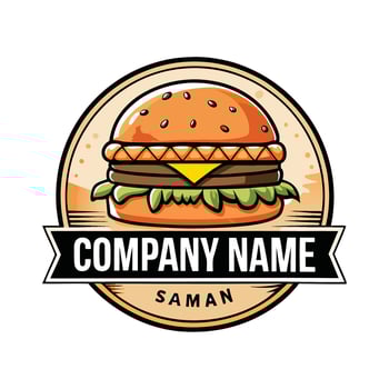 burger logo design template white background,, vector