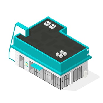 Isometric modern Commercial Retail office Store icon illustration vector