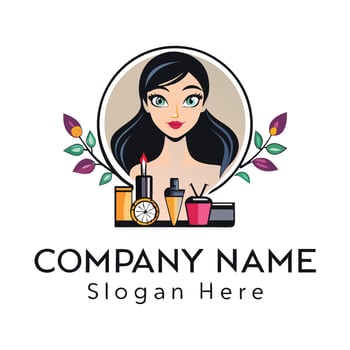beauty salon logo beautiful white background vector