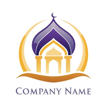 a logo for a company that is called islamic white background vector
