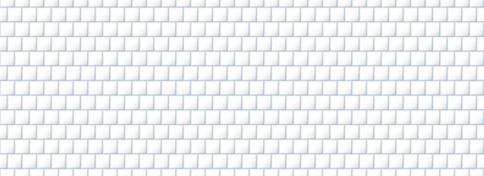 Seamless white tile pattern. Square ceramic tiled texture for bathroom wall, kitchen floor, pool surface. Repeating mosaic grid background. Repeated light grey brick wallpaper. vector