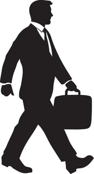 silhouette of a man walking with a briefcase vector