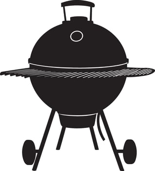 Black illustration of a barbecue grill in simple silhouette style vector