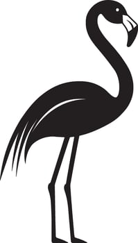 inflatable flamingo simple silhouette black illustration vector