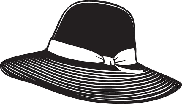 Sun hat icon black illustration vector