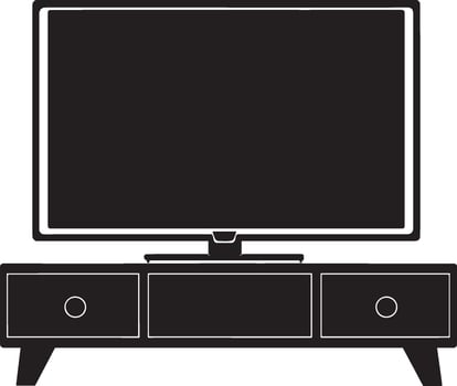 Monochrome TV stand symbol design vector