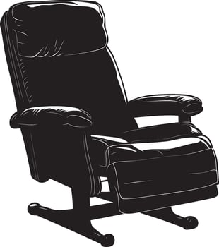 Simple ottoman furniture outline in black vector