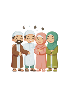 Three muslim people are standing together png