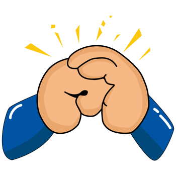 Cartoon Style Fist Bump Illustration. hold one's hand png