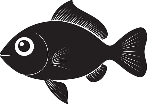 black fish silhouette on white background vector