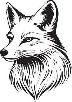 Fox outline black illustration vector