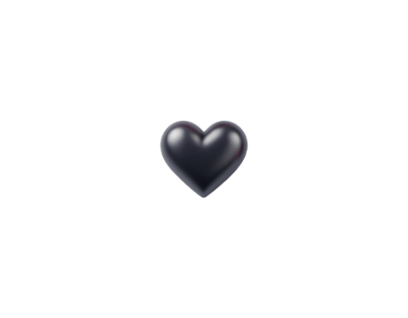 3d a heart made of glass with reflections all on a transparent background png
