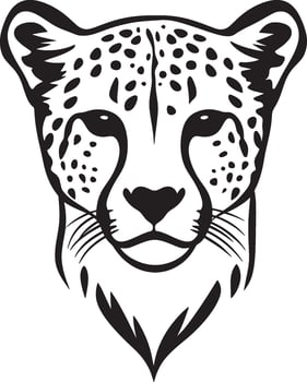 Black illustration of a cheetah icon. vector