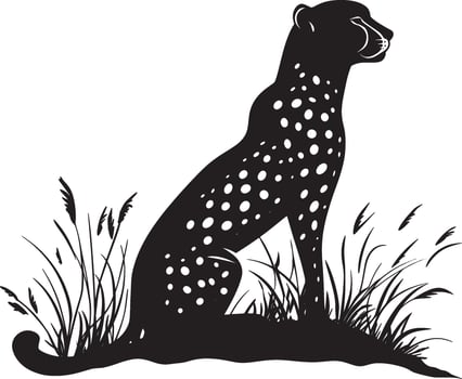 Cheetah simple silhouette black illustration vector