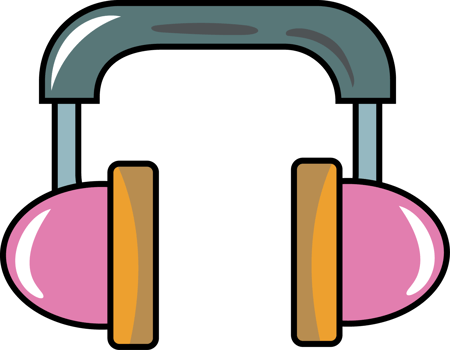 Colorful Cartoon Headphones Illustration for construction Equipment png