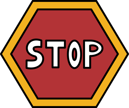Illustration of Hexagonal Stop Sign png
